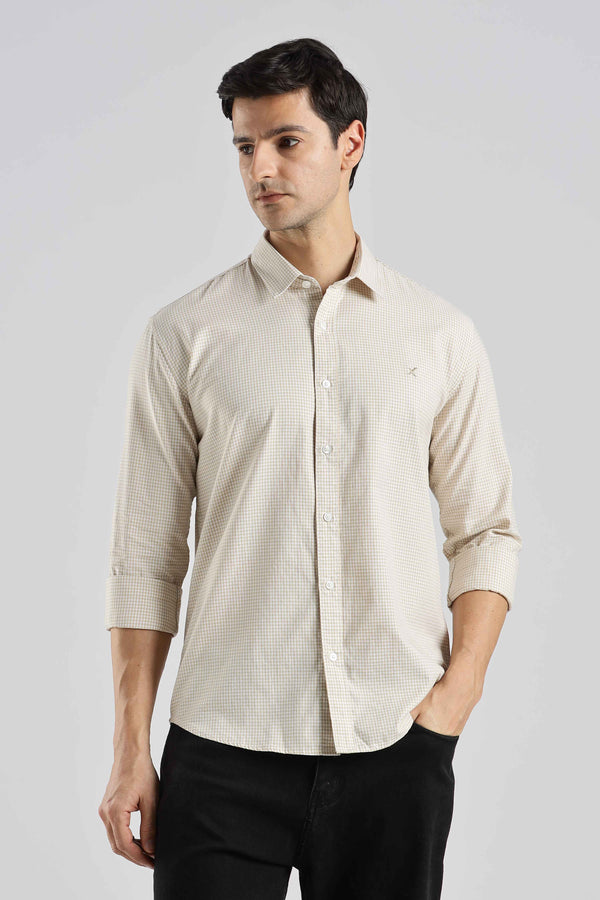 Mens Full Arm Cotton Smart  Checks Shirt